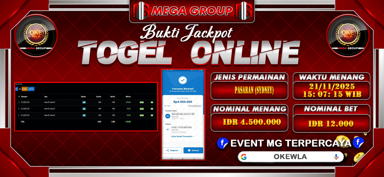 Bukti JP situs Okewla hari Jumat, 21 November 2025